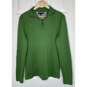 Men’s Banana Republic Sweater Green Cotton Elbow Patches Pullover Medium